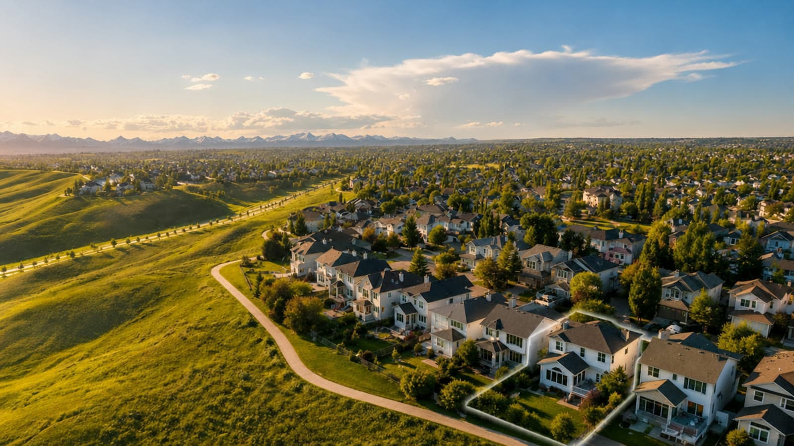 Aerial view of Tuscany neighbourhood